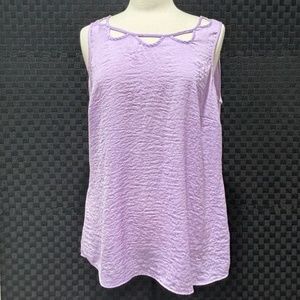 Cabi Lavender Cut-Out Tunic Tank